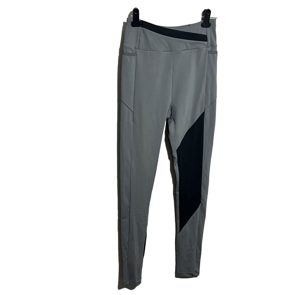 Gymshark Womens Gray Cross Waist Compression Leggings Sz S Media Pockets
